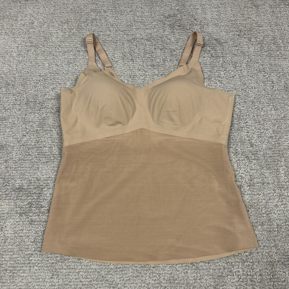 Honeylove LiftWear Cami Shape Wear Tank Top Womens 1X Beige Stretch Shaping